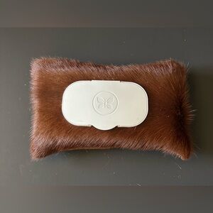 Brown Cowhide & Leather Baby Wipes Case for The Honest Company Wipes.